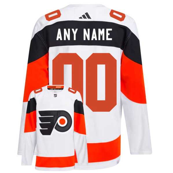 Mens Philadelphia Flyers Custom White 2024 Stadium Series Stitched Jersey->customized nhl jersey->Custom Jersey